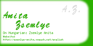 anita zsemlye business card